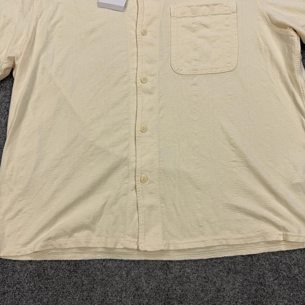 American Eagle Outfitters Shirt Mens L Beige Cotton Short Sleeve Button Up - Picture 3 of 10